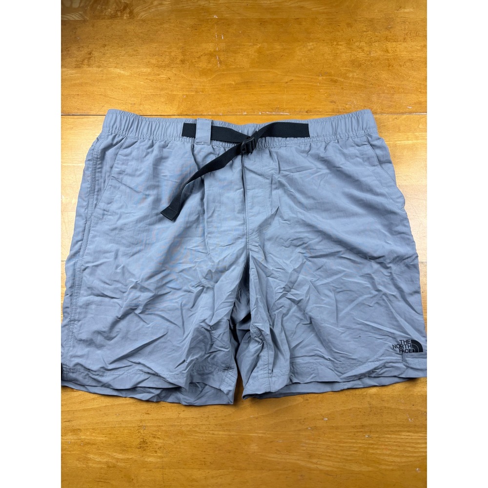 The North Face Mens Gray FlashDry Hiking Shorts XL Belted Mesh Lined 7 Inseam